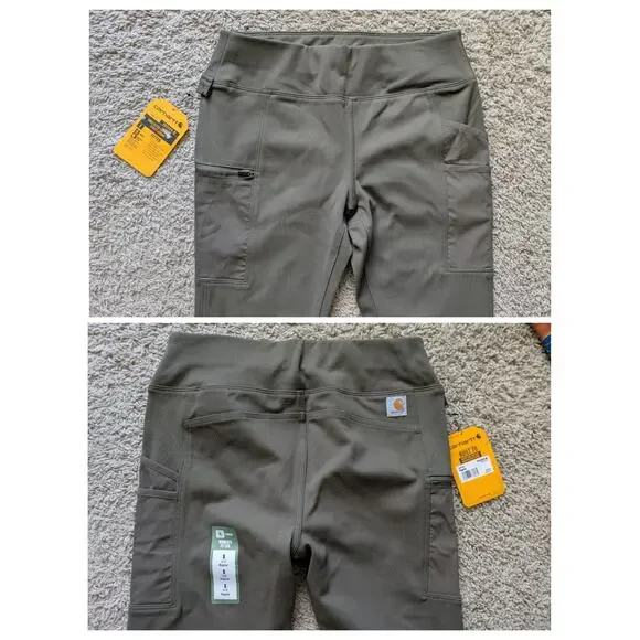 NWT Carhartt Force Fitted Lightweight Utility Legging S(4-6) Dark Green BN3609-W - Picture 6 of 7